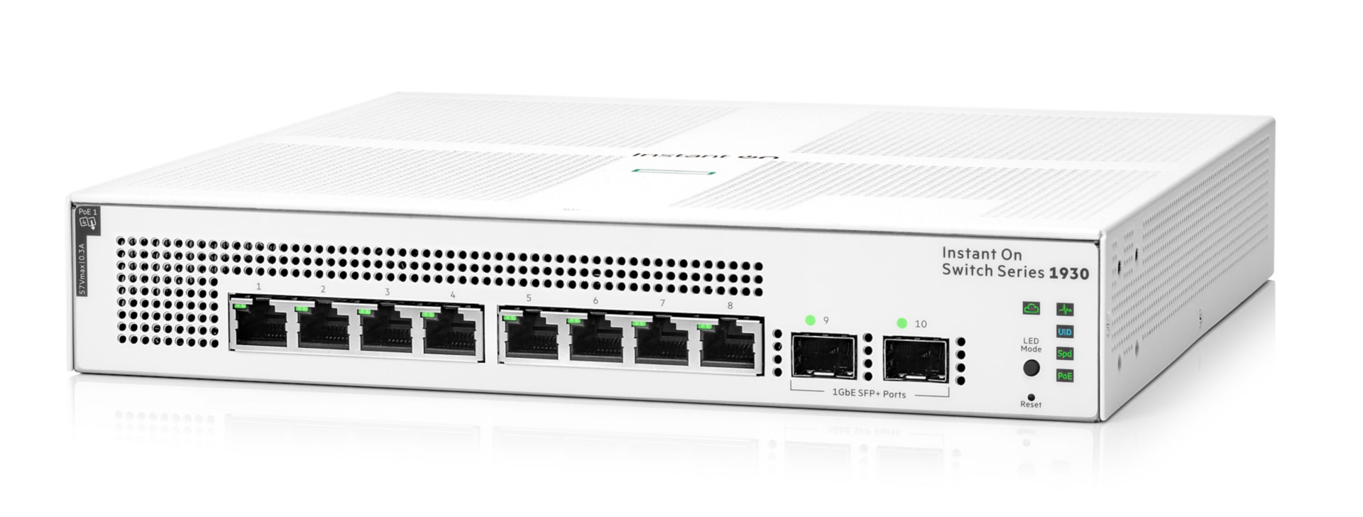 HPE Aruba Instant On 1930 8G Class4 PoE 2SFP 124W Switch - switch - 10  ports - managed - rack-mountable