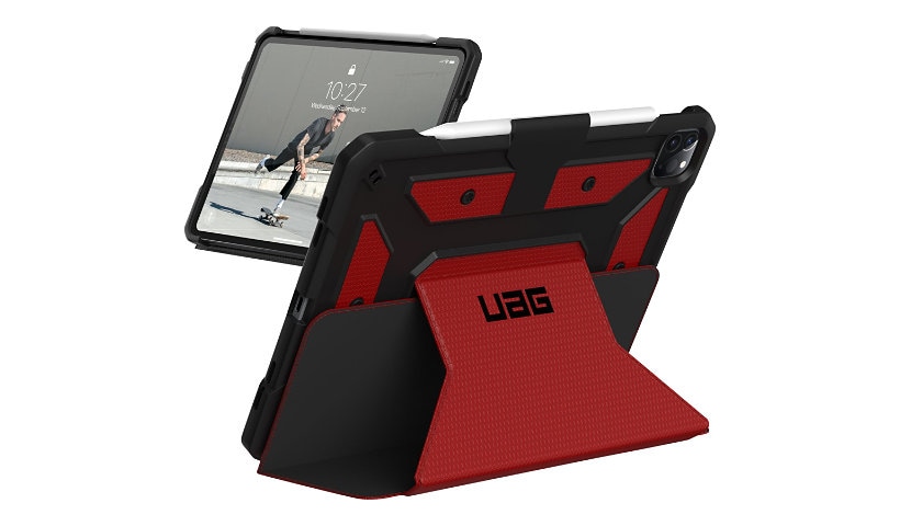 UAG Rugged Case for iPad Pro 12.9 (4th Gen, 2020) - Metropolis Magma - flip