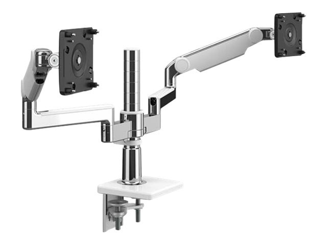 Humanscale M/FLEX M2.1 mounting kit - for 2 LCD displays - polished aluminum with white trim
