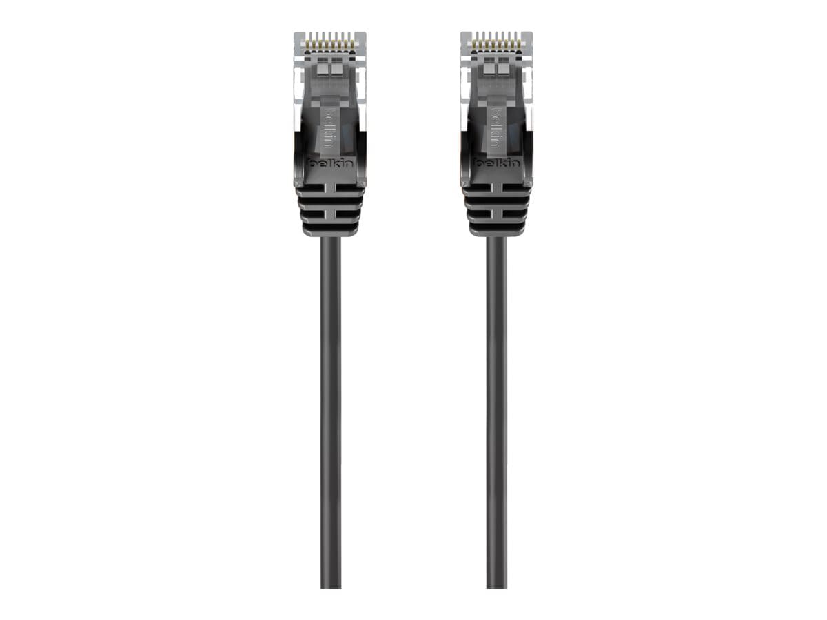 Belkin Cat6 Slim 28AWG Snagless Ethernet Patch Cable - Black - 1ft