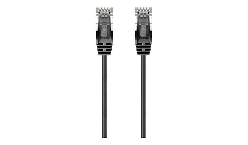 Belkin Cat6 1ft Slim 28 AWG Black Ethernet Patch Cable, UTP, Snagless, Molded, RJ45, M/M, 1'