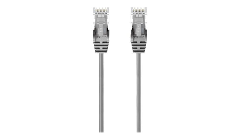 Belkin Cat6 1ft Slim 28 AWG Grey Ethernet Patch Cable, UTP, Snagless, Molded, RJ45, M/M, 1'