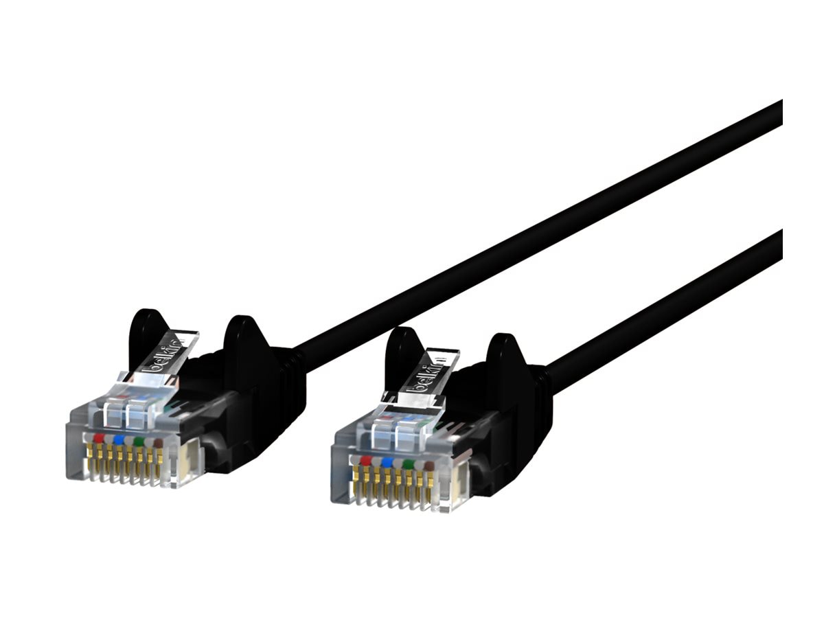 Belkin Cat6 4ft Slim 28 AWG Black Ethernet Patch Cable, UTP, Snagless, Molded, RJ45, M/M, 4'