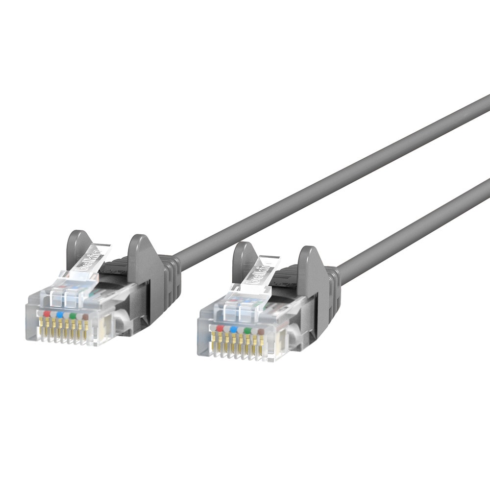 Belkin Slim - patch cable - 4 ft - gray