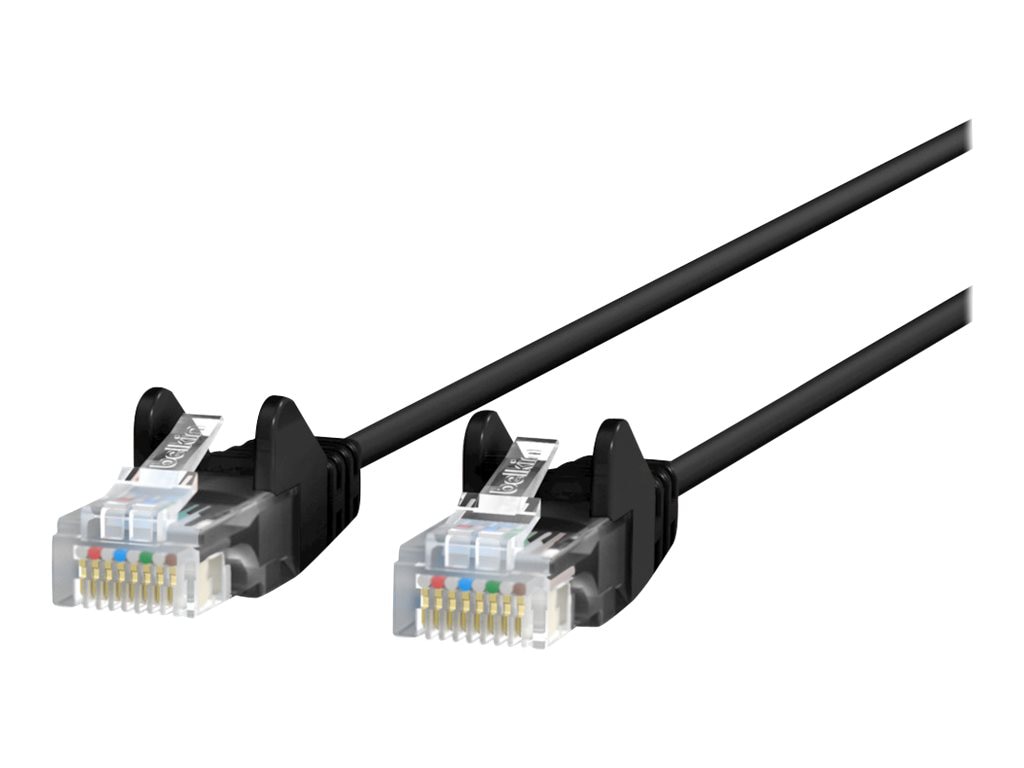 Belkin Cat6 5ft Slim 28 AWG Black Ethernet Patch Cable, UTP, Snagless, Molded, RJ45, M/M, 5'