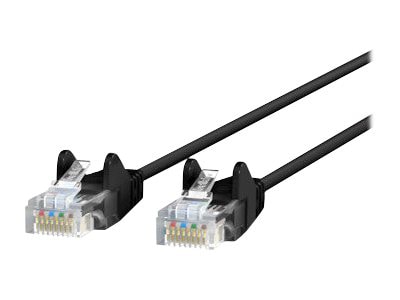 Belkin Cat6 7ft Slim 28 AWG Black Ethernet Patch Cable, UTP, Snagless, Molded, RJ45, M/M, 7'