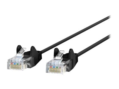 Belkin Cat6 10ft Slim 28 AWG Black Ethernet Patch Cable, UTP, Snagless, Molded, RJ45, M/M, 10'