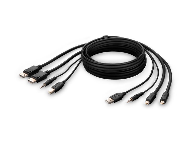 Belkin Secure KVM Combo Cable - video / USB / audio cable - TAA Compliant - 6 ft
