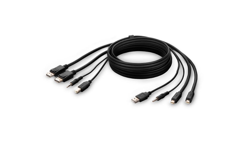 Belkin Secure KVM Combo Cable - video / USB / audio cable - TAA Compliant - 6 ft