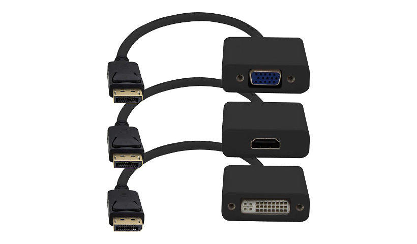 AddOn 8in DisplayPort to DVI/HDMI/VGA Adapter Cable - video converter - bla