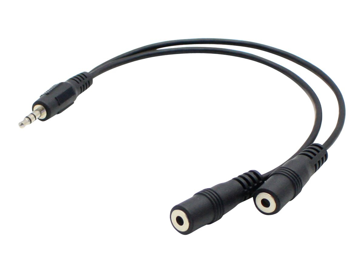 AddOn 3.5mm Audio Input Male to 2x3.5mm Audio Output Female Black Adapter