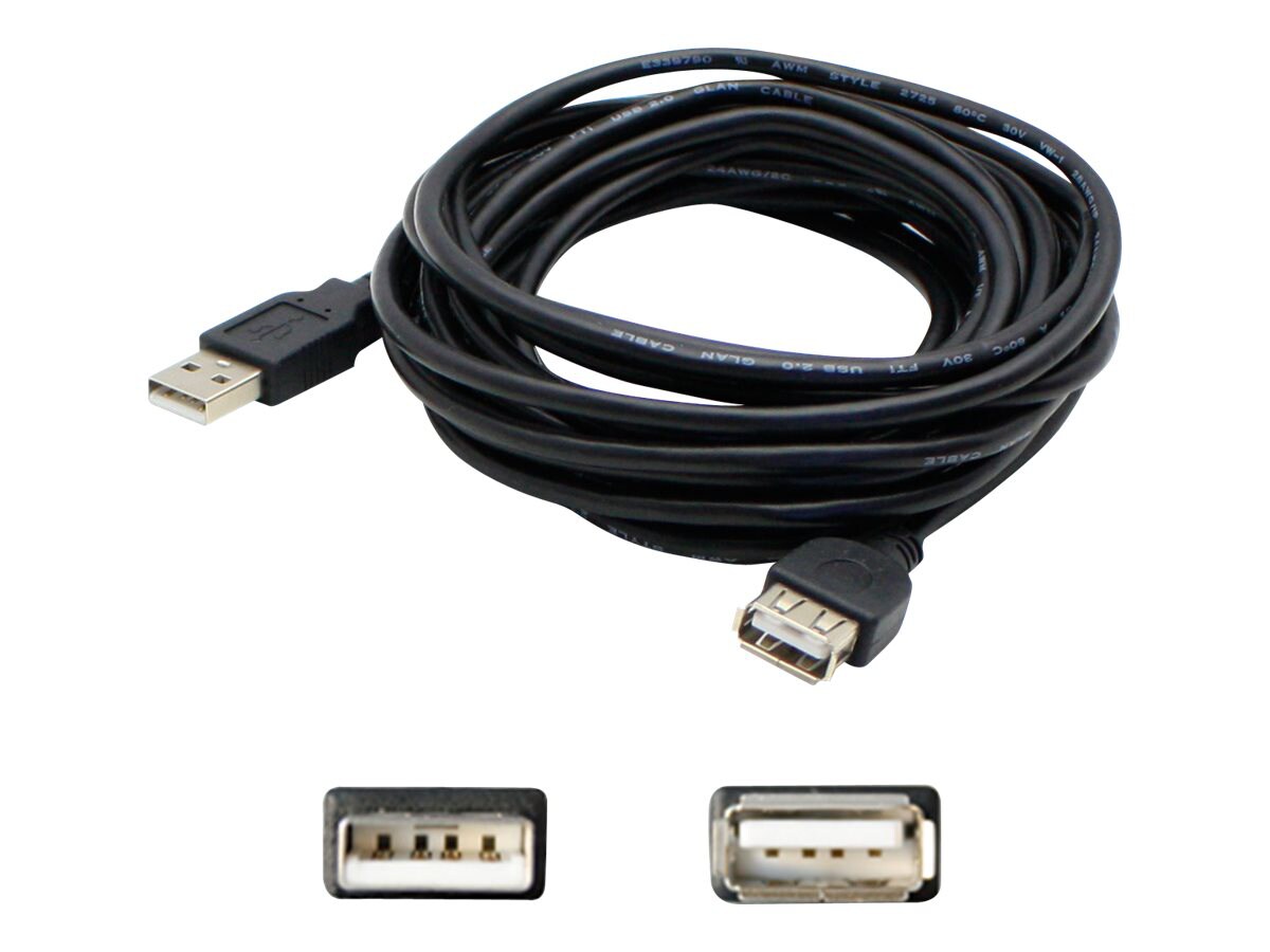 AddOn 5-pack 15.0ft USB 2.0 (A) to Extension Cable - USB extension cable -