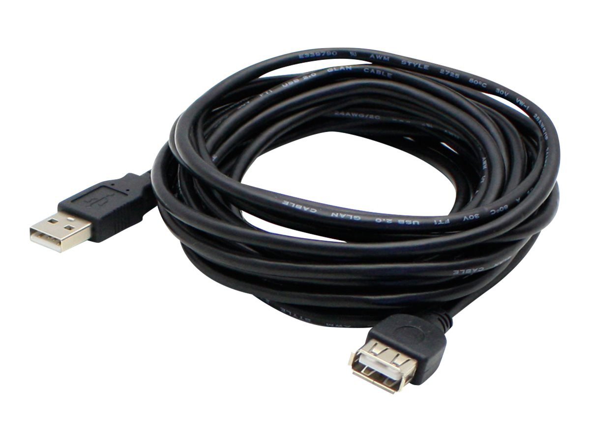 AddOn 30ft USB A 2.0 Male to Female Black Cable