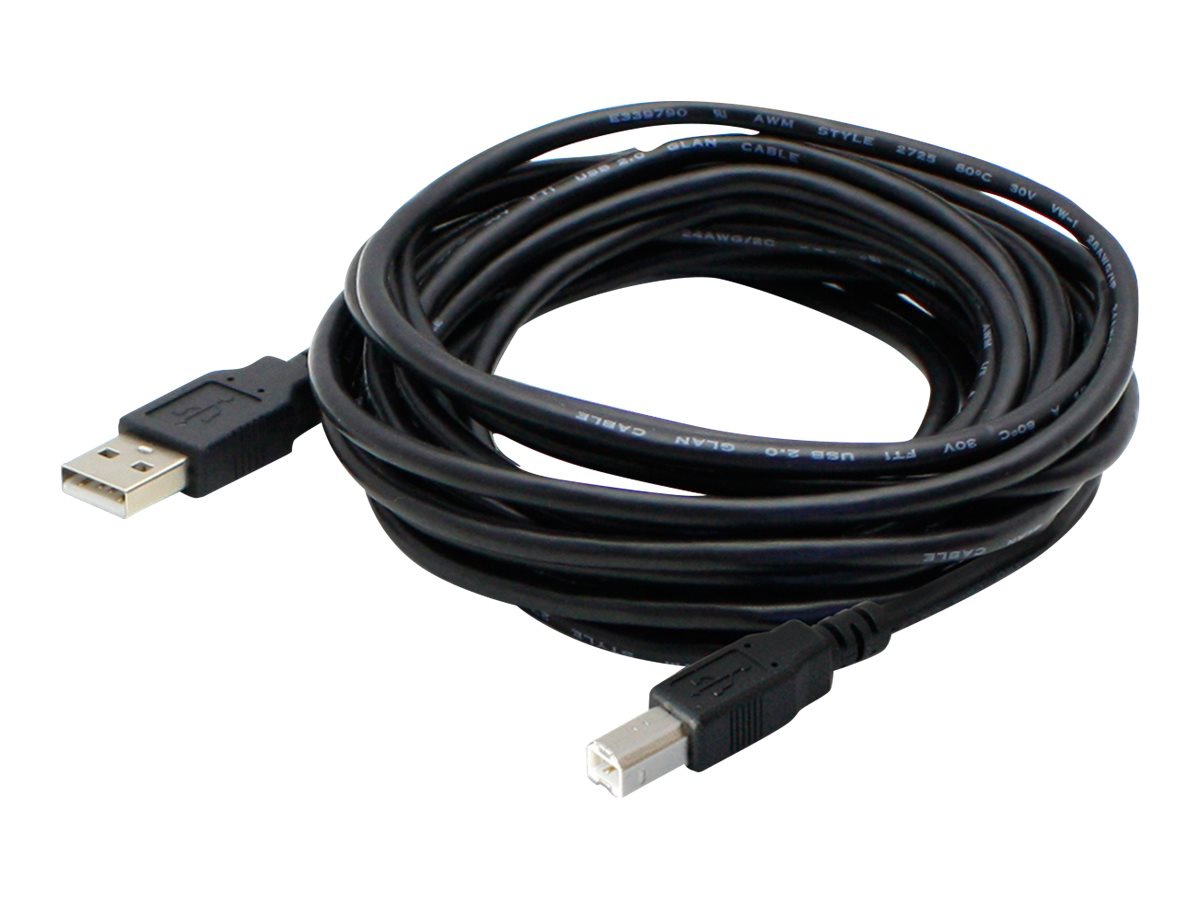 AddOn 15ft USB A 2.0 Male to USB B 2.0 Male Black Cable