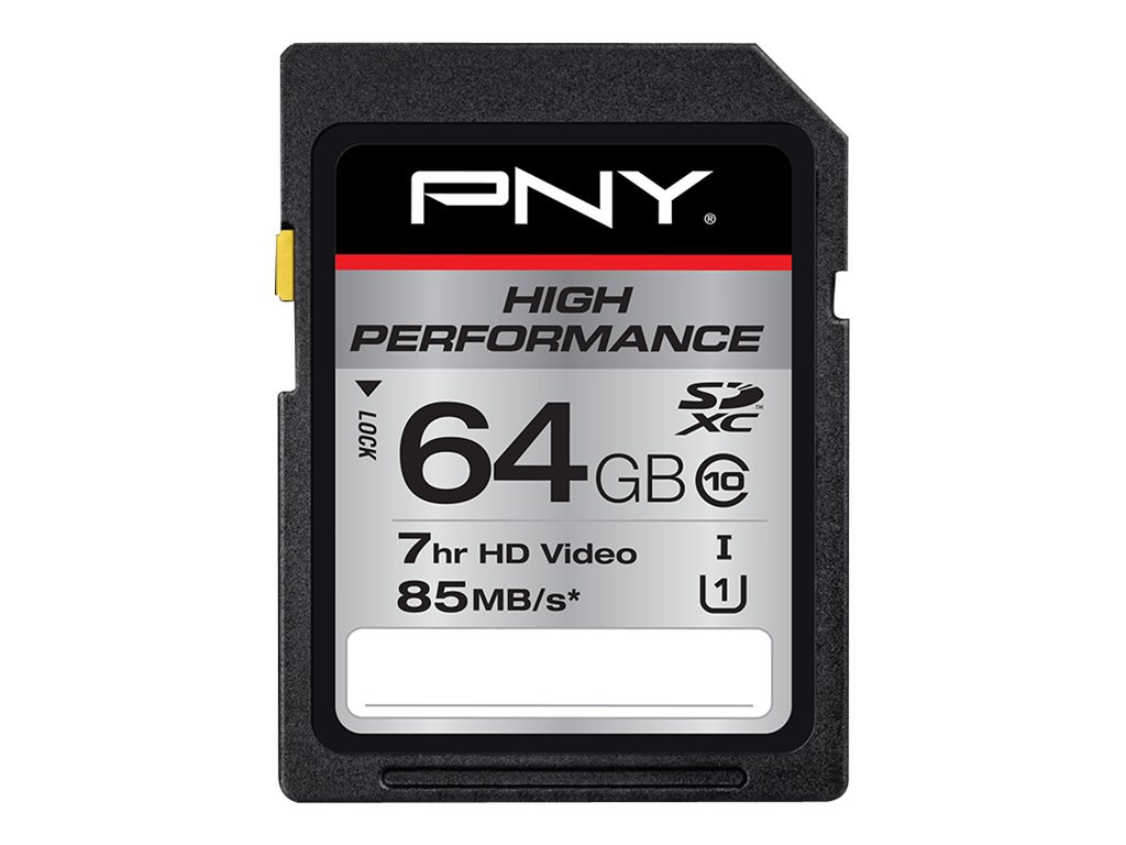 PNY High Performance - flash memory card - 64 GB - SDXC UHS-I