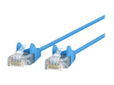 Belkin Cat6 3ft Slim 28 AWG Blue Ethernet Patch Cable, UTP, Snagless, Molded, RJ45, M/M, 3'