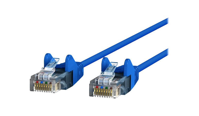 Belkin Cat6 6ft Slim 28 AWG Blue Ethernet Patch Cable, UTP, Snagless, Molded, RJ45, M/M, 6'