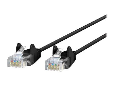 Belkin Cat6 50ft Slim 28 AWG Black Ethernet Patch Cable, UTP, Snagless, Molded, RJ45, M/M, 50'
