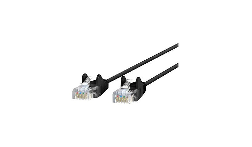 Belkin Cat6 50ft Slim 28 AWG Black Ethernet Patch Cable, UTP, Snagless, Molded, RJ45, M/M, 50'