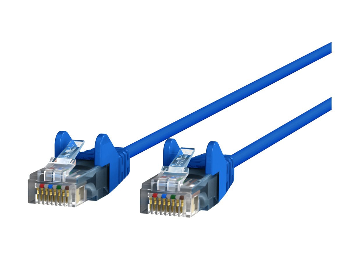 Belkin Cat6 50ft Slim 28 AWG Blue Ethernet Patch Cable, UTP, Snagless, Molded, RJ45, M/M, 50'