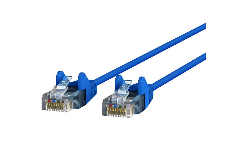 Belkin Cat6 50ft Slim 28 AWG Blue Ethernet Patch Cable, UTP, Snagless, Molded, RJ45, M/M, 50'