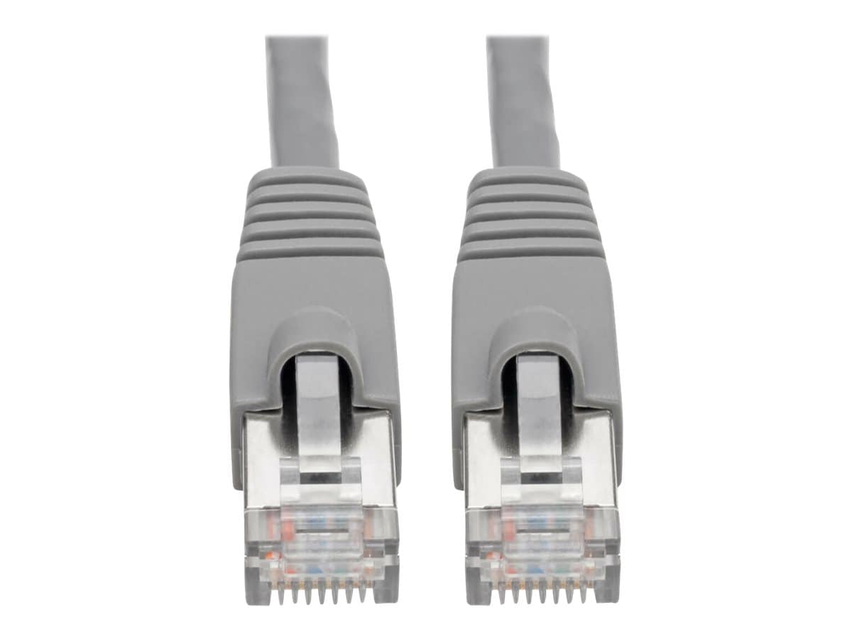 Eaton Tripp Lite Series Cat6a 10G Snagless Shielded STP Ethernet Cable (RJ45 M/M), PoE, Gray, 8 ft. (2.43 m) - patch