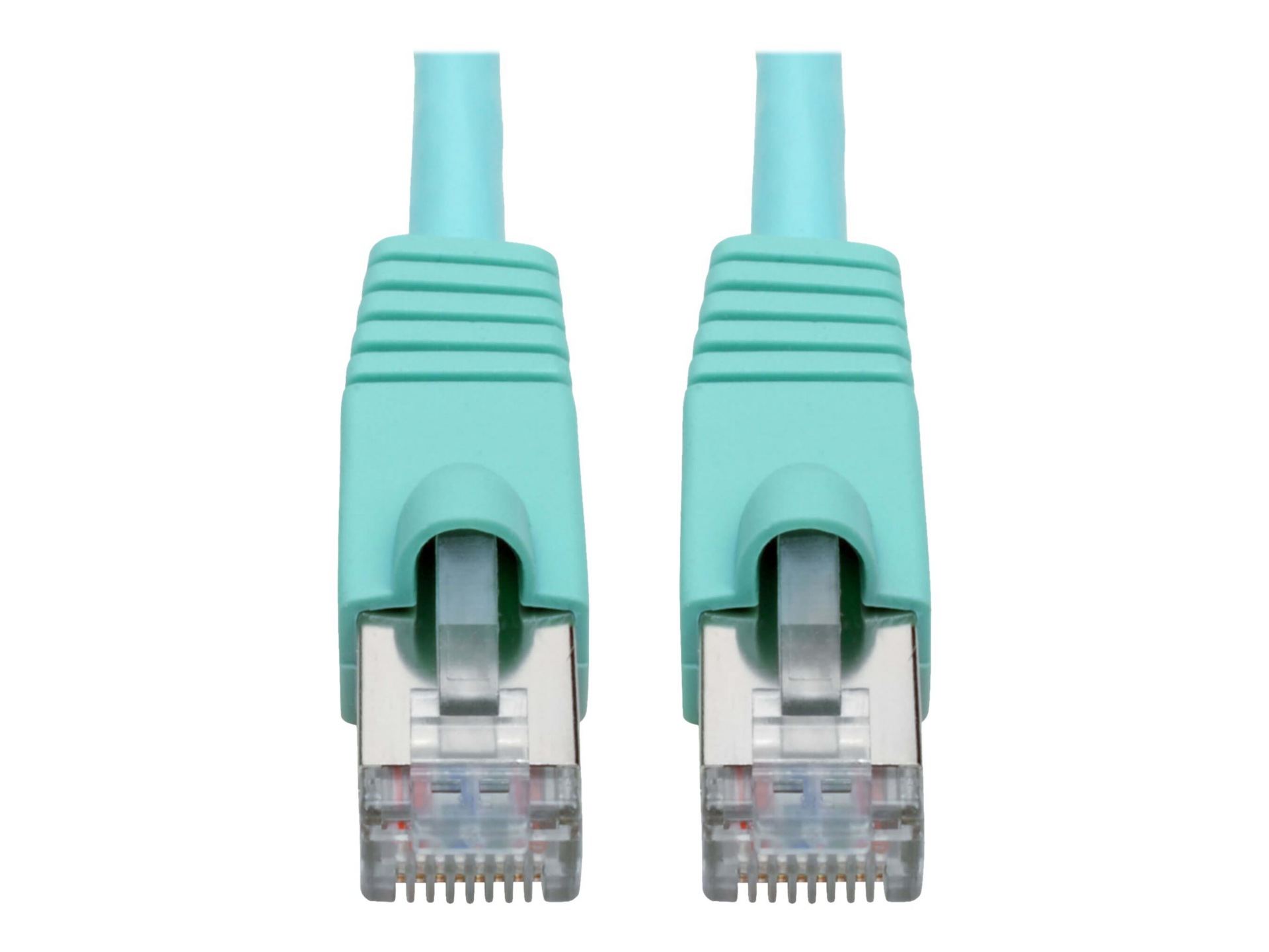 Tripp Lite Cat6a 10G-Certified Snagless Shielded STP Ethernet Cable (RJ45 M/M), PoE, Aqua, 12 ft. - patch cable - 12 ft