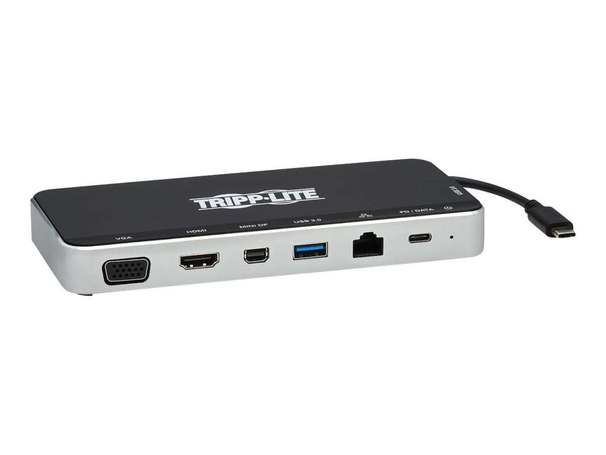 Eaton Tripp Lite Series USB C Docking Station Hub USB Dock Triple Display 4K HDMI VGA USB A/C Gbe - docking station -