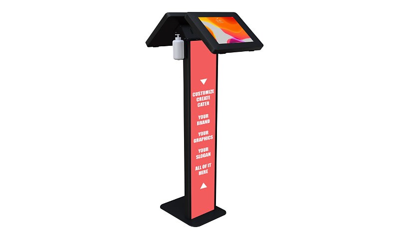 CTA Custom Dual Enclosure Kiosk w/Sanitizer Holder & Graphic Card Slot - st