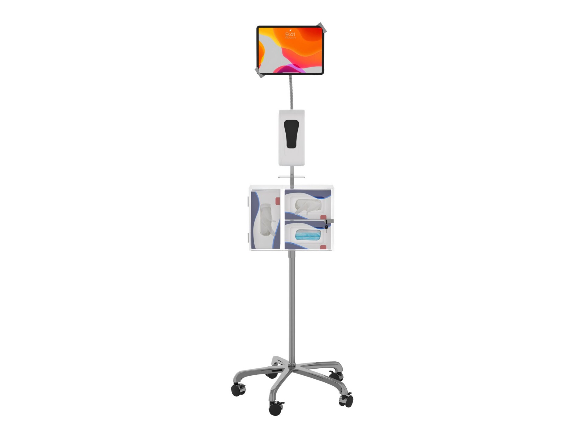 CTA Heavy-Duty Security Stand Sanitizing Station w/ Gooseneck - stand - for tablet
