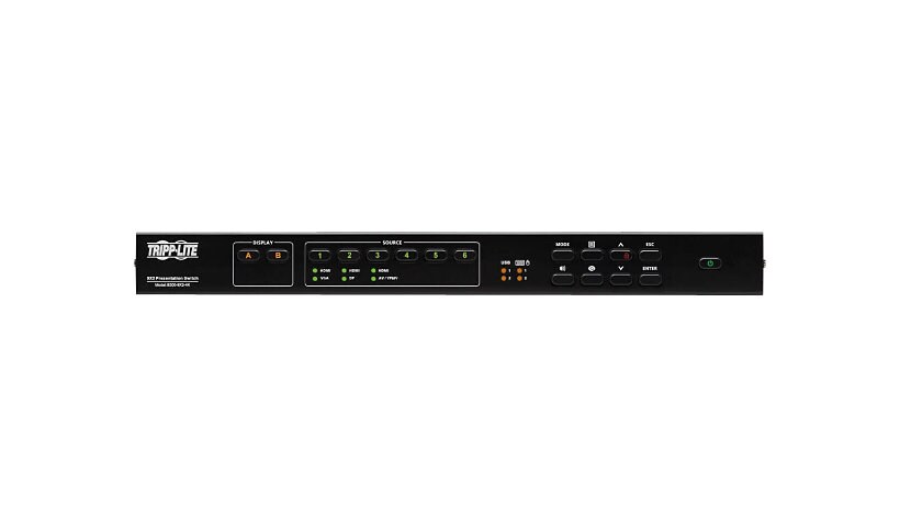 Tripp Lite 9x2 Multi-Format Presentation Matrix Switch w Audio Extractor 4K 9x2 matrix switcher / audio disembedder