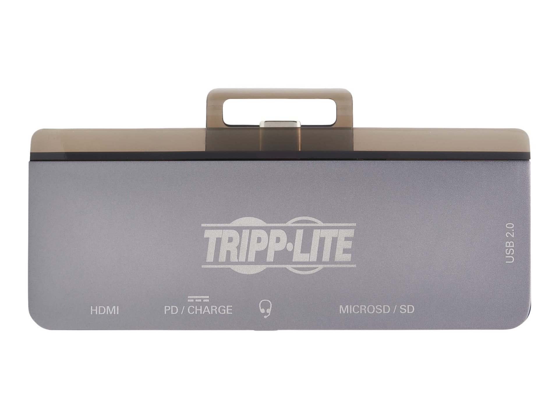 Tripp Lite USB C Docking Station HDMI USB-A SD/Micro SD PD Charging Gray -