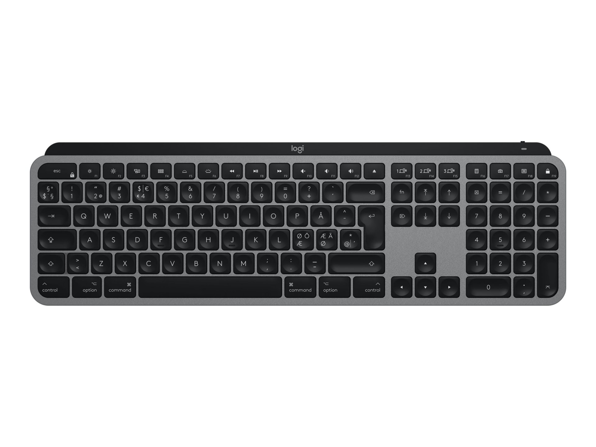 Logitech MX Keys Advanced Wireless Illuminated Keyboard for Mac - keyboard  - space gray - 920-009552 - Keyboards 