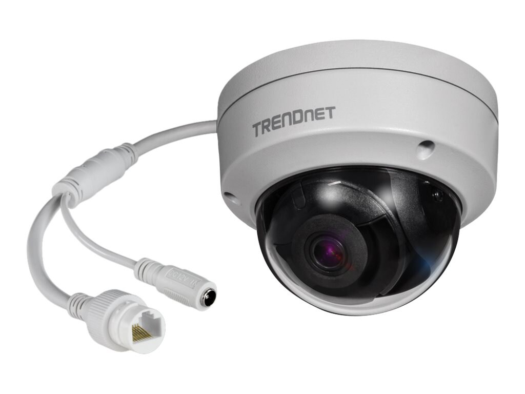 TRENDnet Indoor Outdoor 8MP 4K H.265 120dB WDR PoE Dome Network Camera, IP67 Weather Rated Housing, SmartCovert IR Night