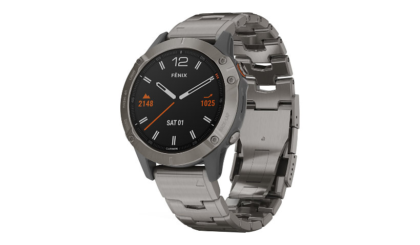 Garmin fenix 6 Sapphire - titanium - sport watch with vented bracelet - tit
