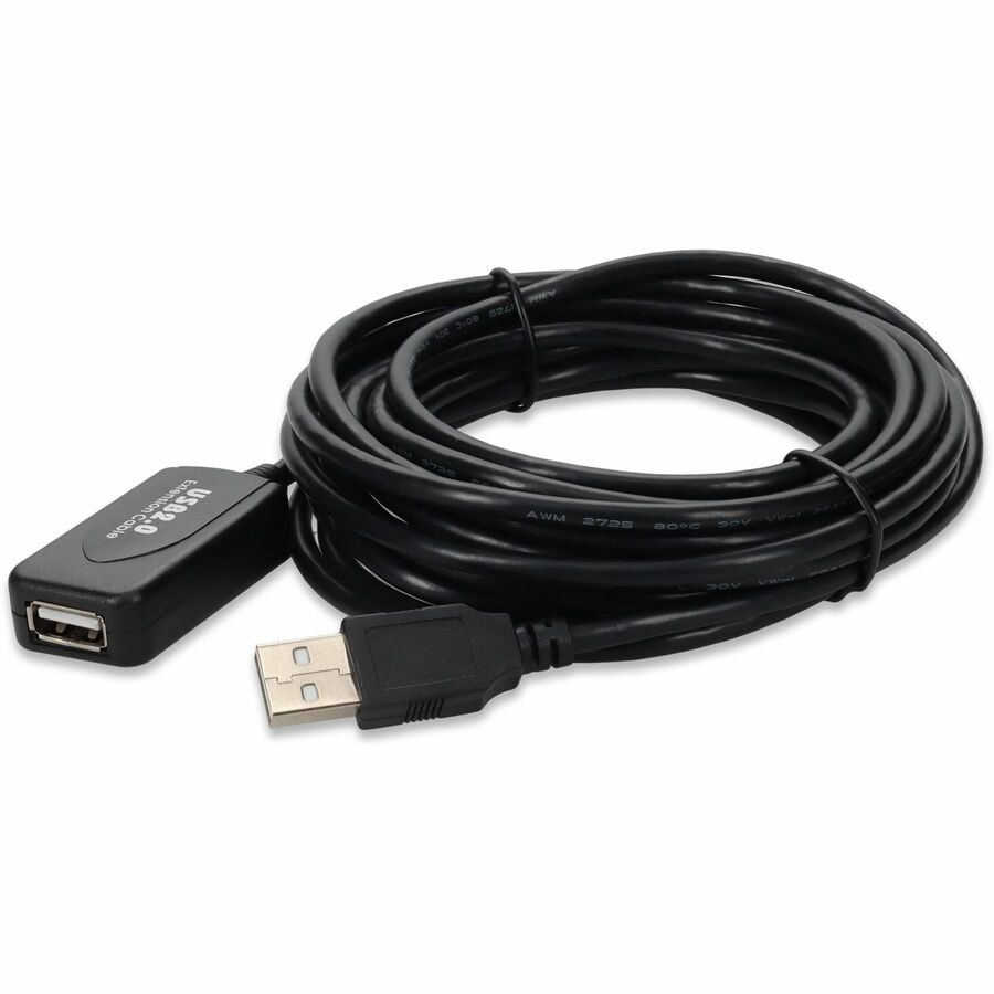 Proline 15ft Active USB A 2.0 Male to Female Black Cable