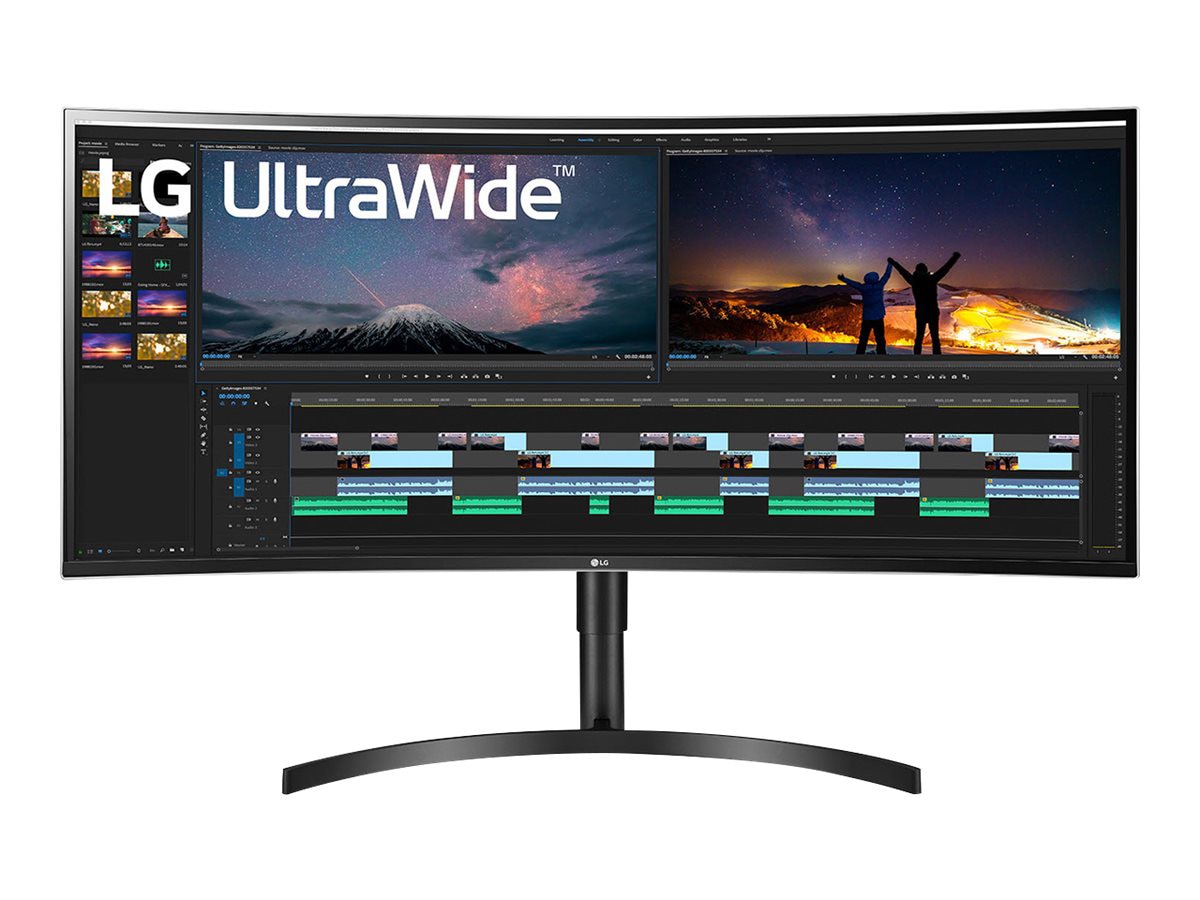 LG Ultrawide 38BN75C-B 38" Class UW-QHD+ Curved Screen LCD Monitor - 21:9 - High Glossy Black, Silver Spray