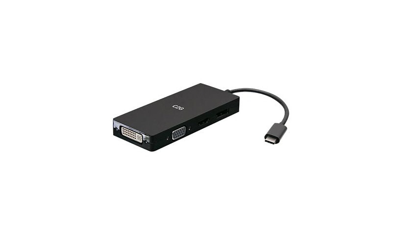 C2G USB C Multiport Adapter with HDMI, DisplayPort, DVI & VGA - 4K 60Hz