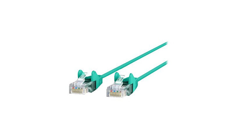 Belkin Cat6 3ft Slim 28 AWG Green Ethernet Patch Cable, UTP, Snagless, Molded, RJ45, M/M, 3'