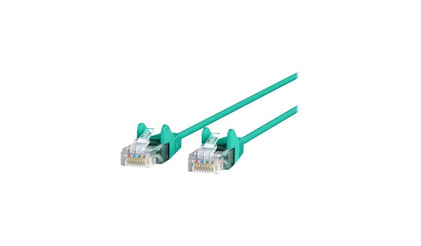 Belkin Cat6 7ft Slim 28 AWG Green Ethernet Patch Cable, UTP, Snagless, Molded, RJ45, M/M, 7'