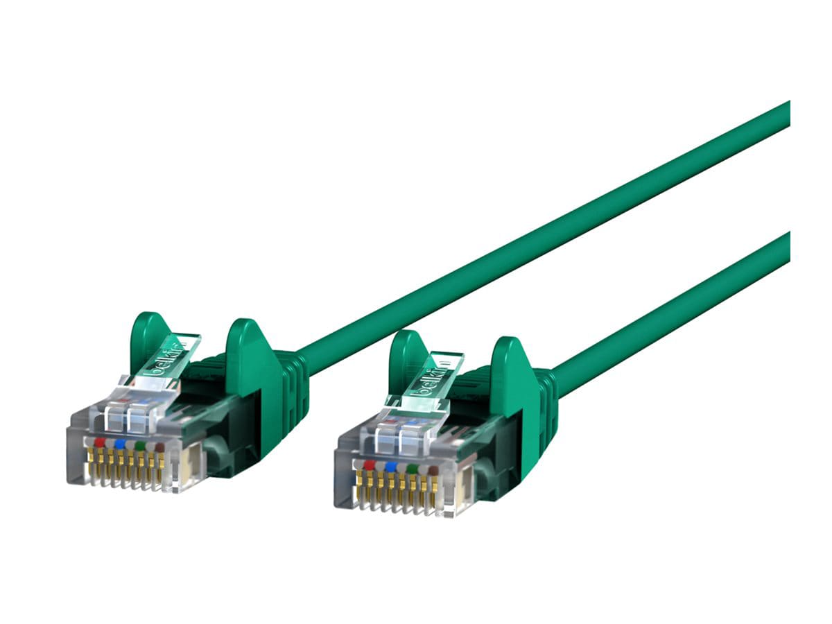 Belkin Cat6 10ft Slim 28 AWG Green Ethernet Patch Cable, UTP, Snagless, Molded, RJ45, M/M, 10'