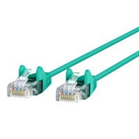 Belkin Cat6 10ft Slim 28 AWG Green Ethernet Patch Cable, UTP, Snagless, Molded, RJ45, M/M, 10'