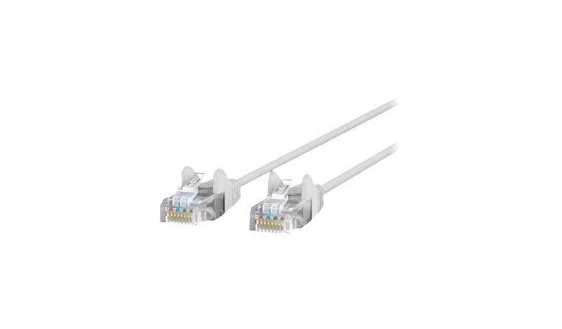 Belkin Cat6 1ft Slim 28 AWG White Ethernet Patch Cable, UTP, Snagless, Molded, RJ45, M/M, 1'