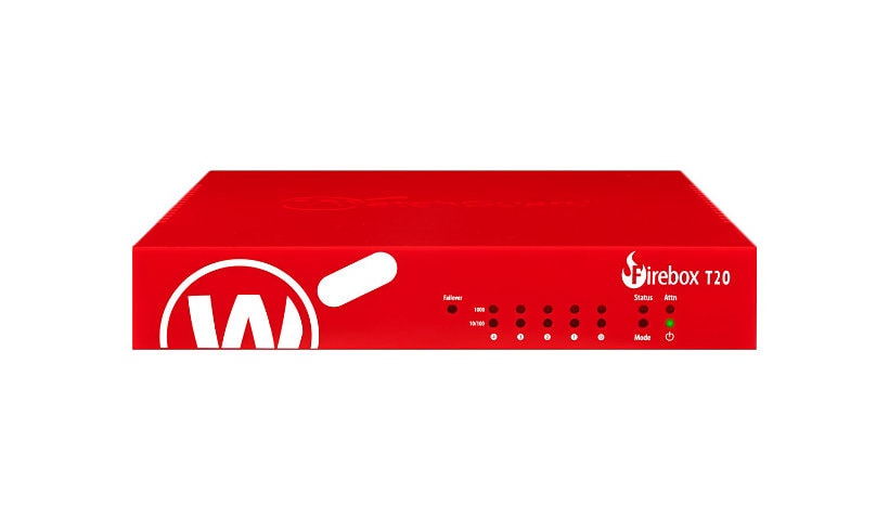 Firebox T20 de WatchGuard – dispositif de sécurité – avec 3 ans de Basic Security Suite