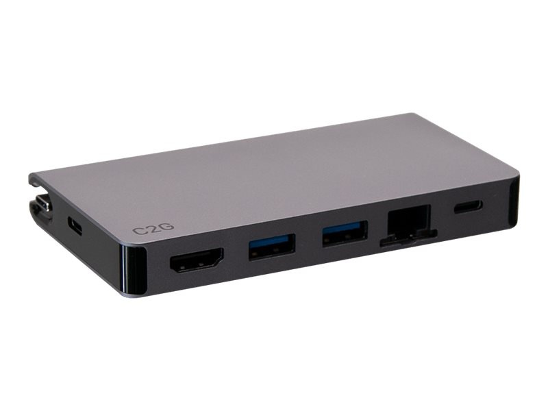 C2G USB C Docking Station with 4K HDMI, USB, Ethernet, and USB C - Power De