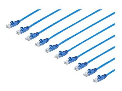 Câble Ethernet CAT6 6 pi StarTech.com – paquet de 10 – cordon bleu – sans accroc – ETL