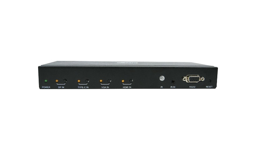 Tripp Lite 4-Port Multi-Format Presentation Switch - 4K 60 Hz HDMI, DP &amp; USB-C, VGA, UHD, 4:4:4, HDR, 100W PD