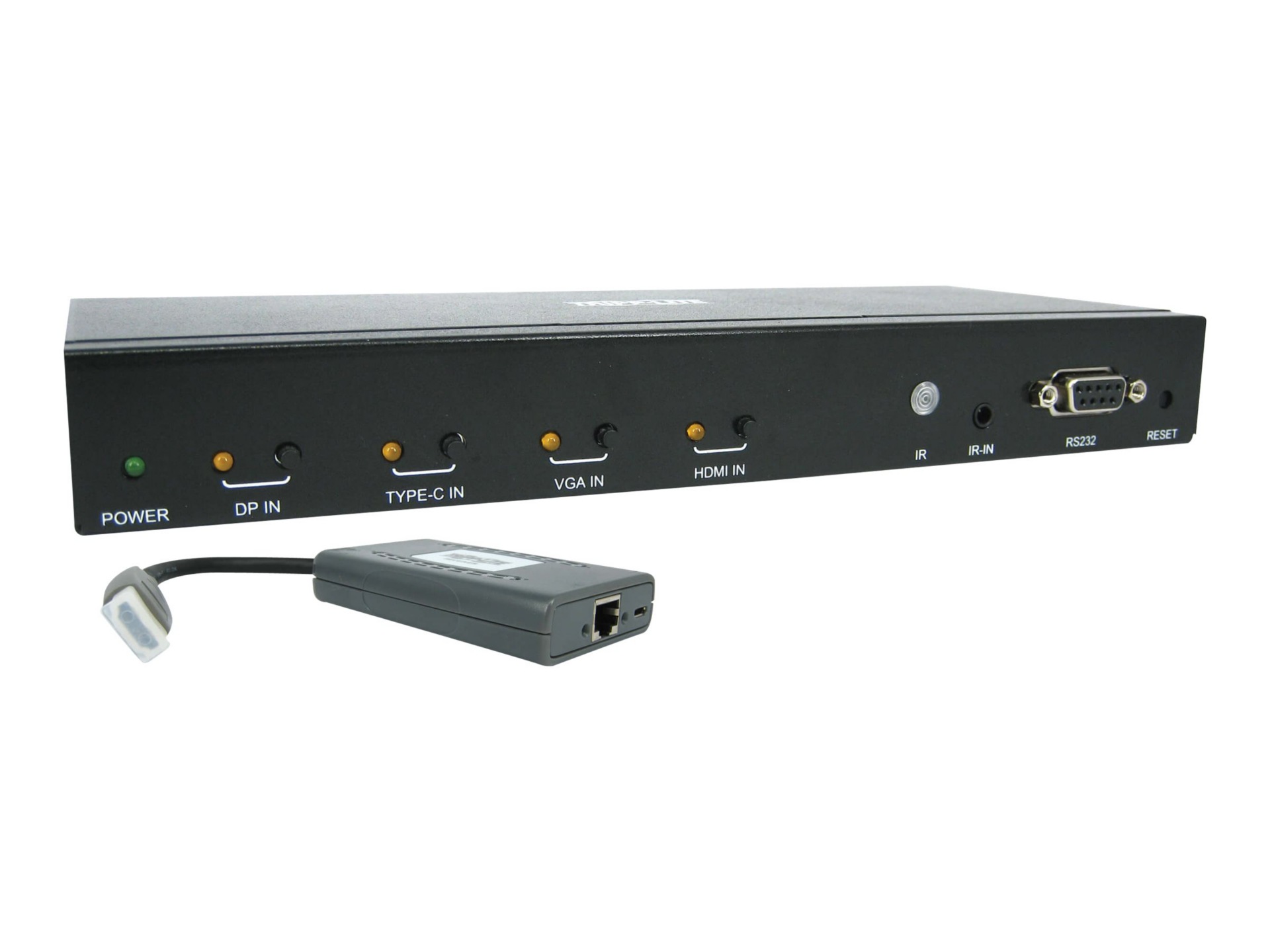 Tripp Lite 4-Port over Cat6 Presentation Switch/Extender Kit - 4K 60 Hz HDMI, DP &amp; USB-C, VGA, UHD, 4:4:4, HDR, PoC,