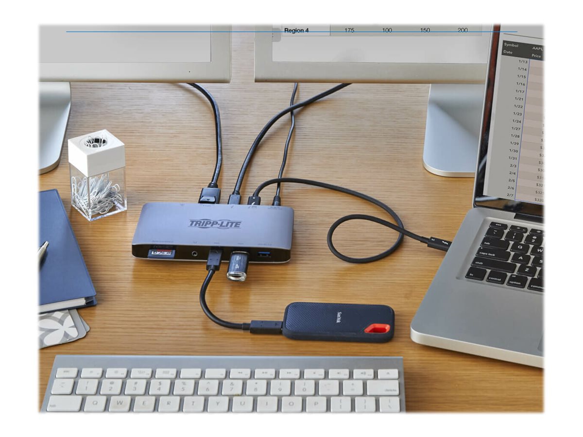Thumbnail 7 of 7 for Eaton Tripp Lite Series Thunderbolt 3 Dock, Dual Display - 8K DisplayPort, USB 3.2 Gen 2, USB-A/C Hub, Memory Card, GbE,