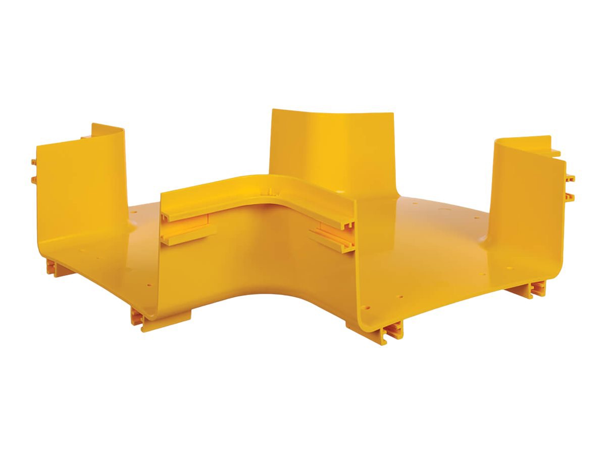 Tripp Lite SmartRack Toolless Horizontal 4-Way Junction for Fiber Routing System, 240 mm (10 in.) - cable raceway
